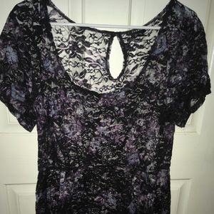 Purple/Black/Blue Lace Top